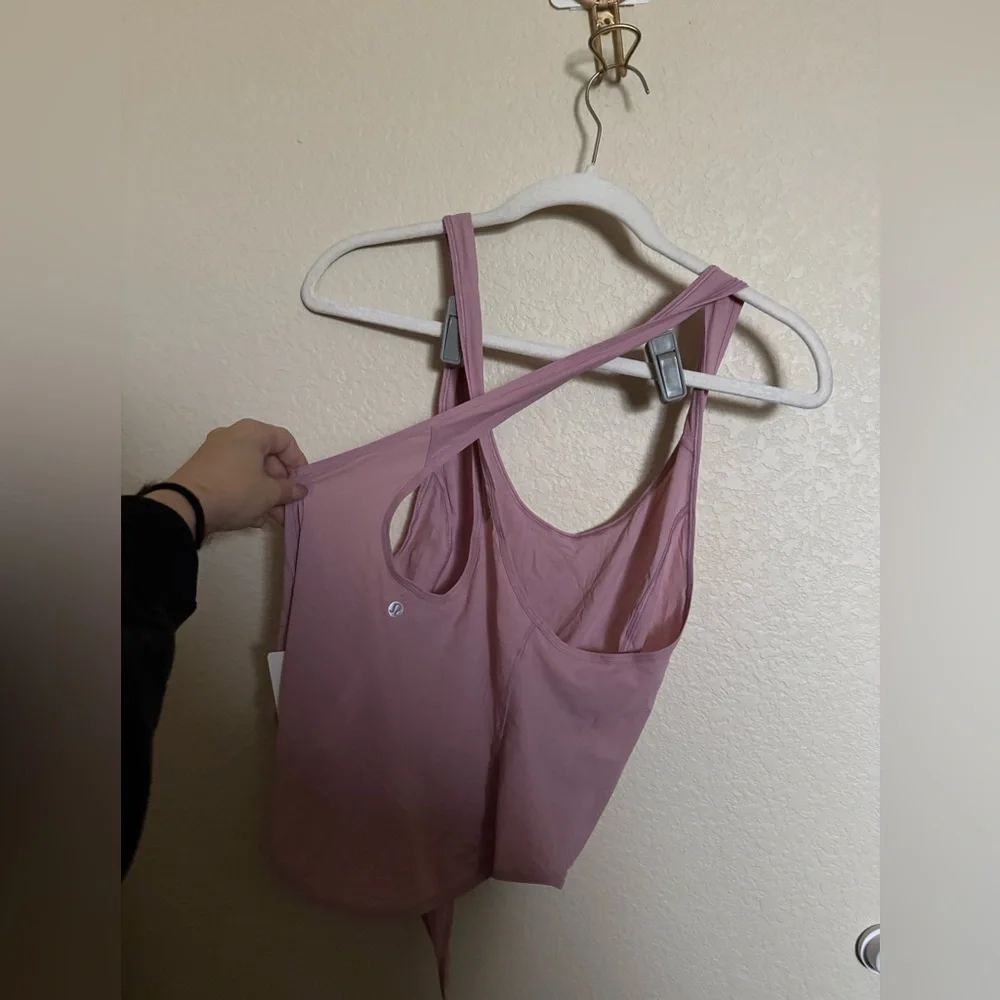 LULULEMON Call It a Tie Tank Size 8 Pink Taupe‎ NEW
